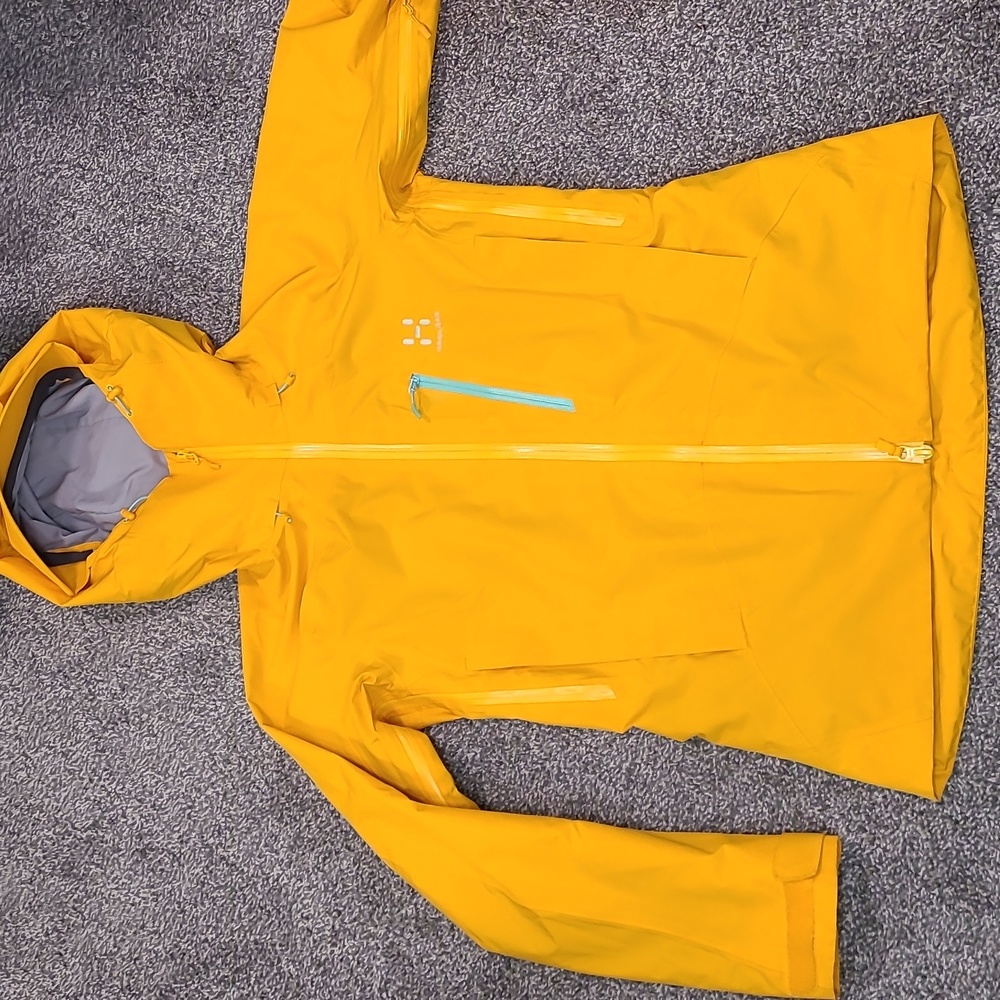 Haglofs  Niva Yellow  waterproof ski snow board jacket size small womens
